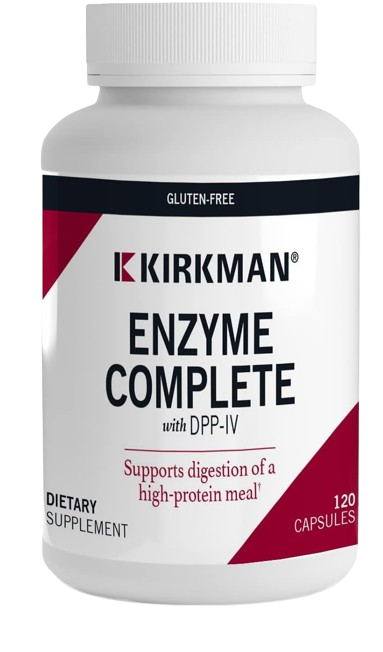 Kirkman - Enzyme Complete/DPP-IV - 120 Capsules - Potent Digestive Aid - Broad Spectrum Digestive Enzyme - Hypoallergenic