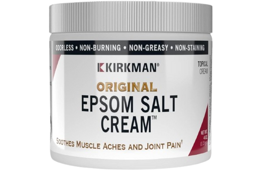 Kirkman – Epsom Salt Cream – 4oz Cream – Gluten Free – Casein Free