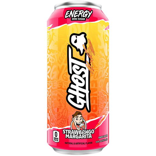 GHOST Energy Drink- Zero Sugar - Strawbango Margarita (12 Drinks, 16 Fl Oz. Each)