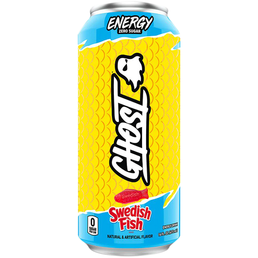 GHOST Energy Drink- Zero Sugar - SWEDISH FISH (12 Drinks, 16 Fl Oz. Each)