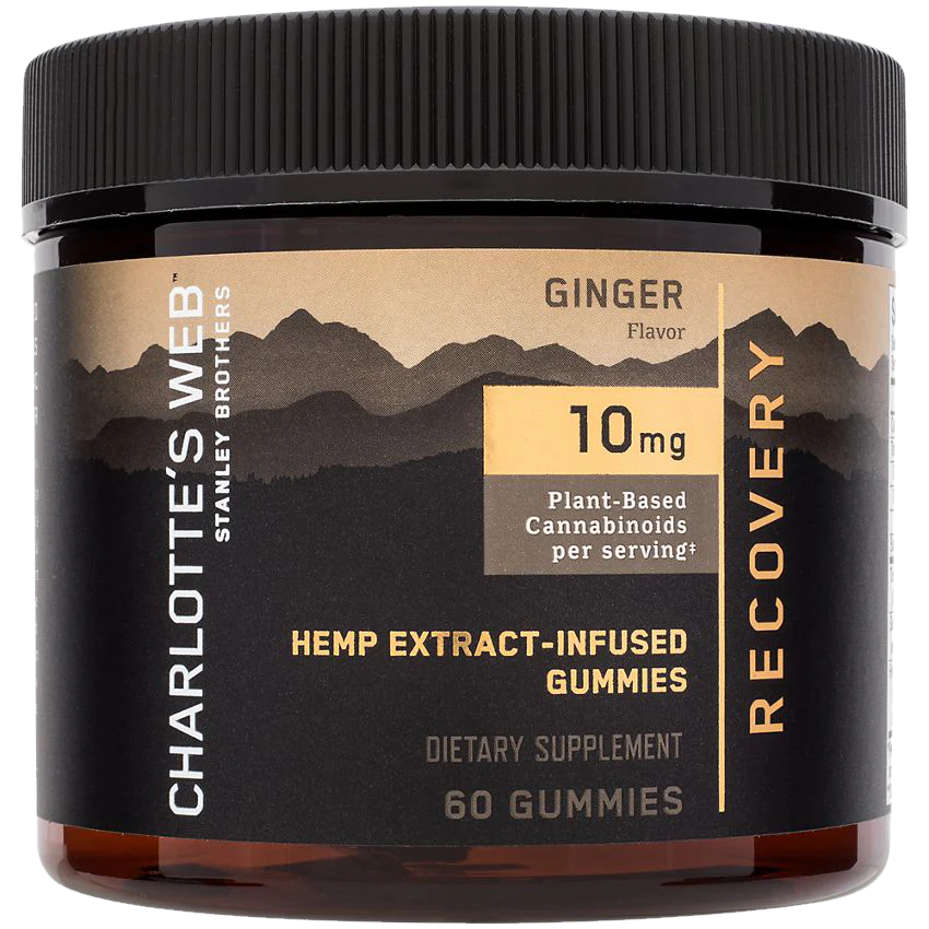 Hemp Extract Gummies for Recovery Support - 10MG - Ginger (60 Gummies)