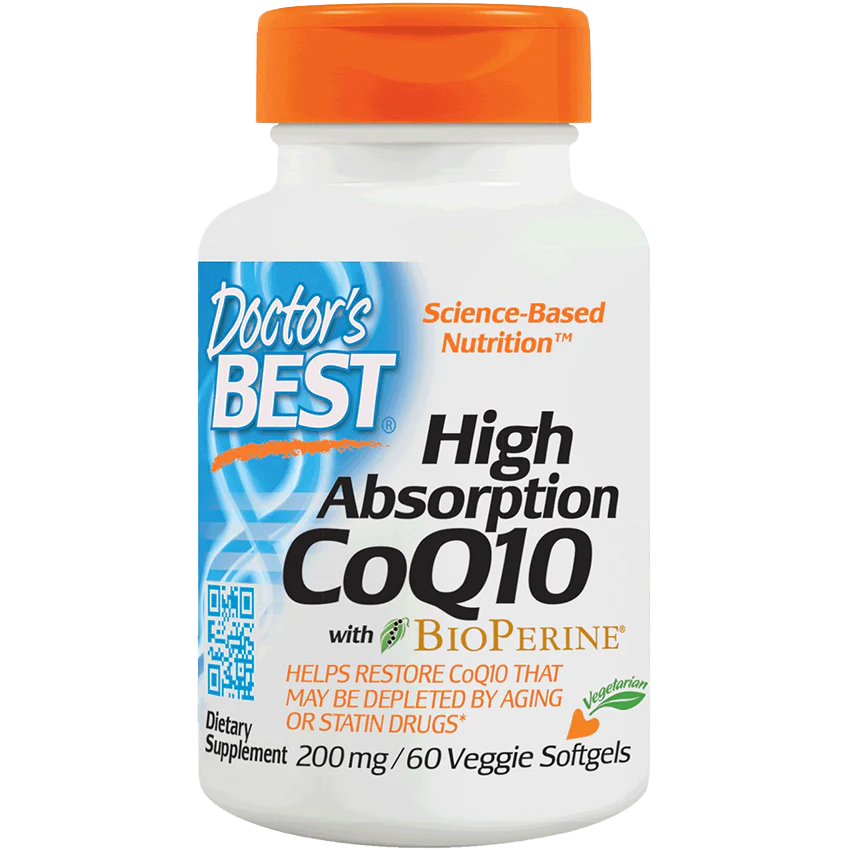 High Absorption CoQ-10 with BioPerine - Vegan - 200 MG (60 Vegetarian Softgels)