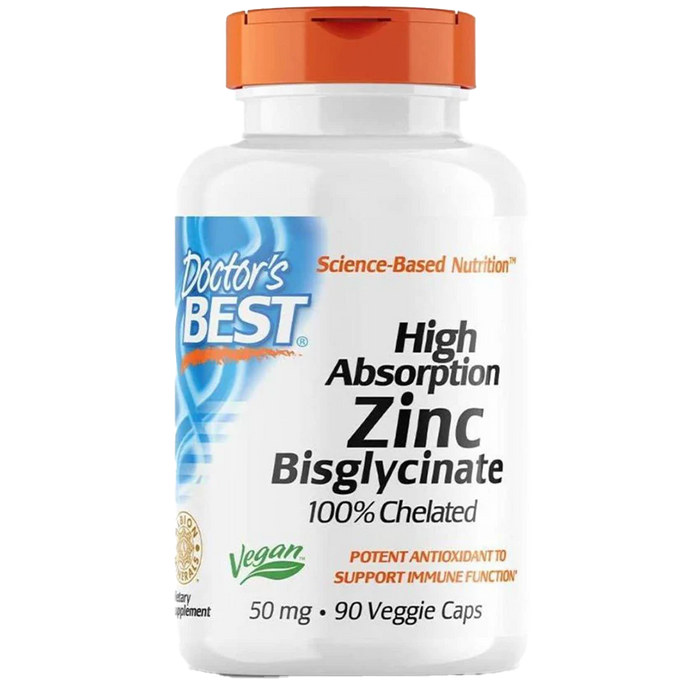 High Absorption Zinc Bisglycinate - Immune Support - 50 MG (90 Capsules)