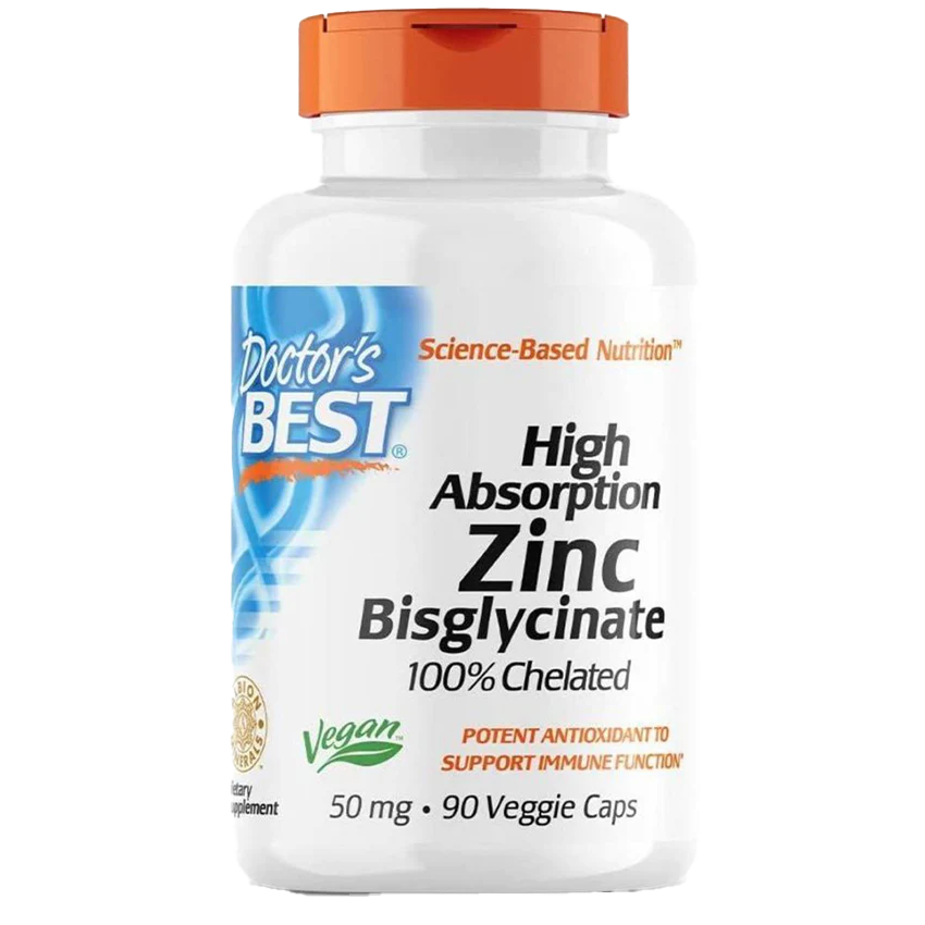 High Absorption Zinc Bisglycinate - Immune Support - 50 MG (90 Capsules)