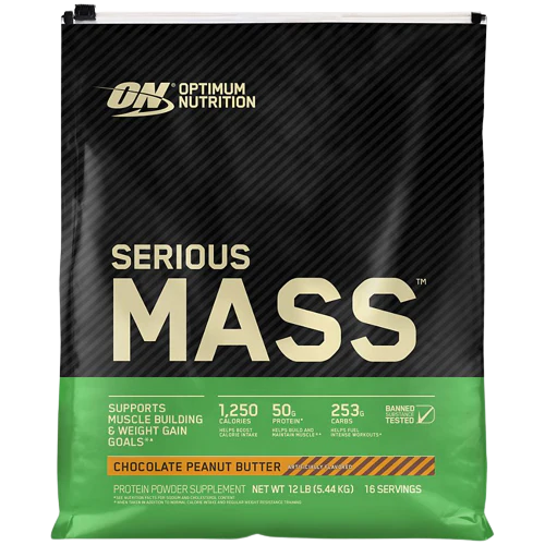 Serious Mass High-Protein Weight Gain Powder - Chocolate (12 Lbs. / 16 Servings)