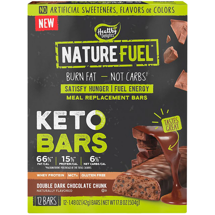 Keto Meal Replacement Bars - Double Dark Chocolate Chunk (12 Bars)