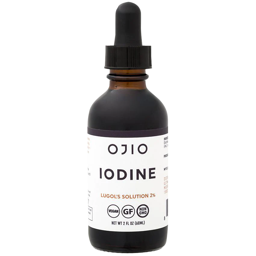 Ojio Iodine for Thyroid Support - Lugol's Solution 2% - Applied Topically (2 Fluid Ounces)