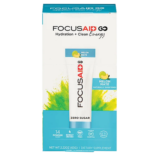 FocusAid Go Hydration + Energy Keto Friendly - Melon (14 Powder Packets)