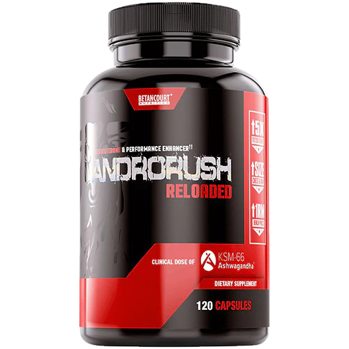 Androrush Testosterone Performance Vitality - 600 MG of KMS-66 Ashwagandha Extract (120 Capsules)