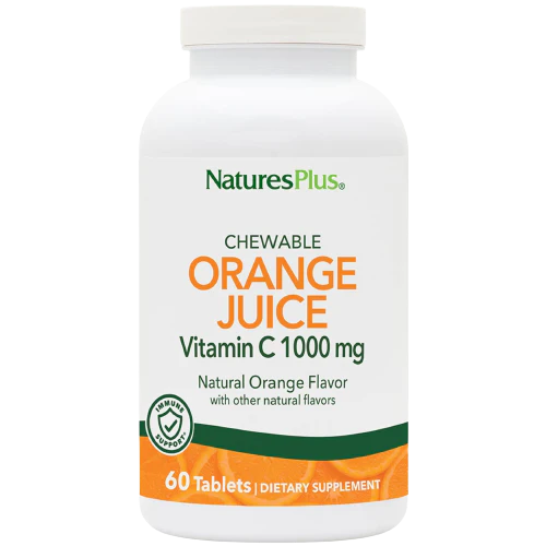 Vitamin C - 1,000 MG - Orange Juice (60 Chewable Tablets)