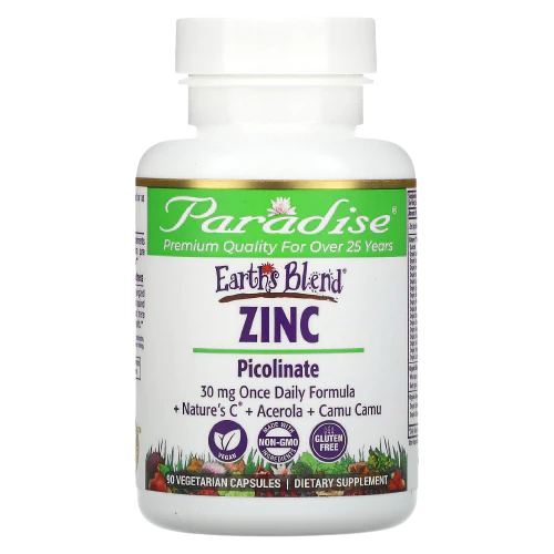 Zinc Picolinate with Nature's C, Acerola & Camu Camu - Supports Immune Health (90 Vegetarian Capsules)