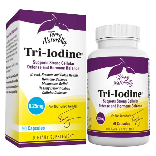 Tri-Iodine made with Molecular, Sodium & Potassium Iodide - Supports Hormone Balance - 6.25 MG (90 Capsules)