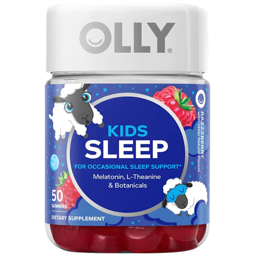 Kids Sleep Gummies - Sleep Support with Melatonin & L-Theanine - Razzzberry (50 Gummies)