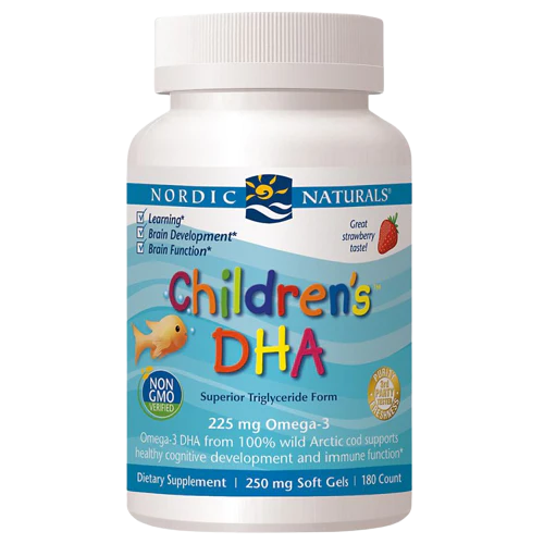 Children's DHA Omega-3s - Supports Healthy Cognitive Development & Immune Function - Strawberry (180 Softgels)