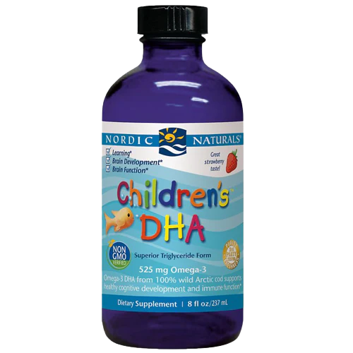 Children's DHA Liquid Omega-3s - Supports Healthy Cognitive Development & Immune Function - Strawberry (8 Fluid Ounces)