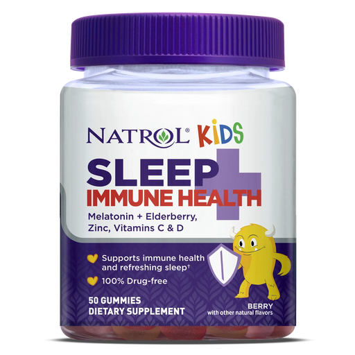 Kid's Sleep+ Immune Health Gummies - Elderberry, Zinc and Vitamins C & D - Berry (50 Gummies)