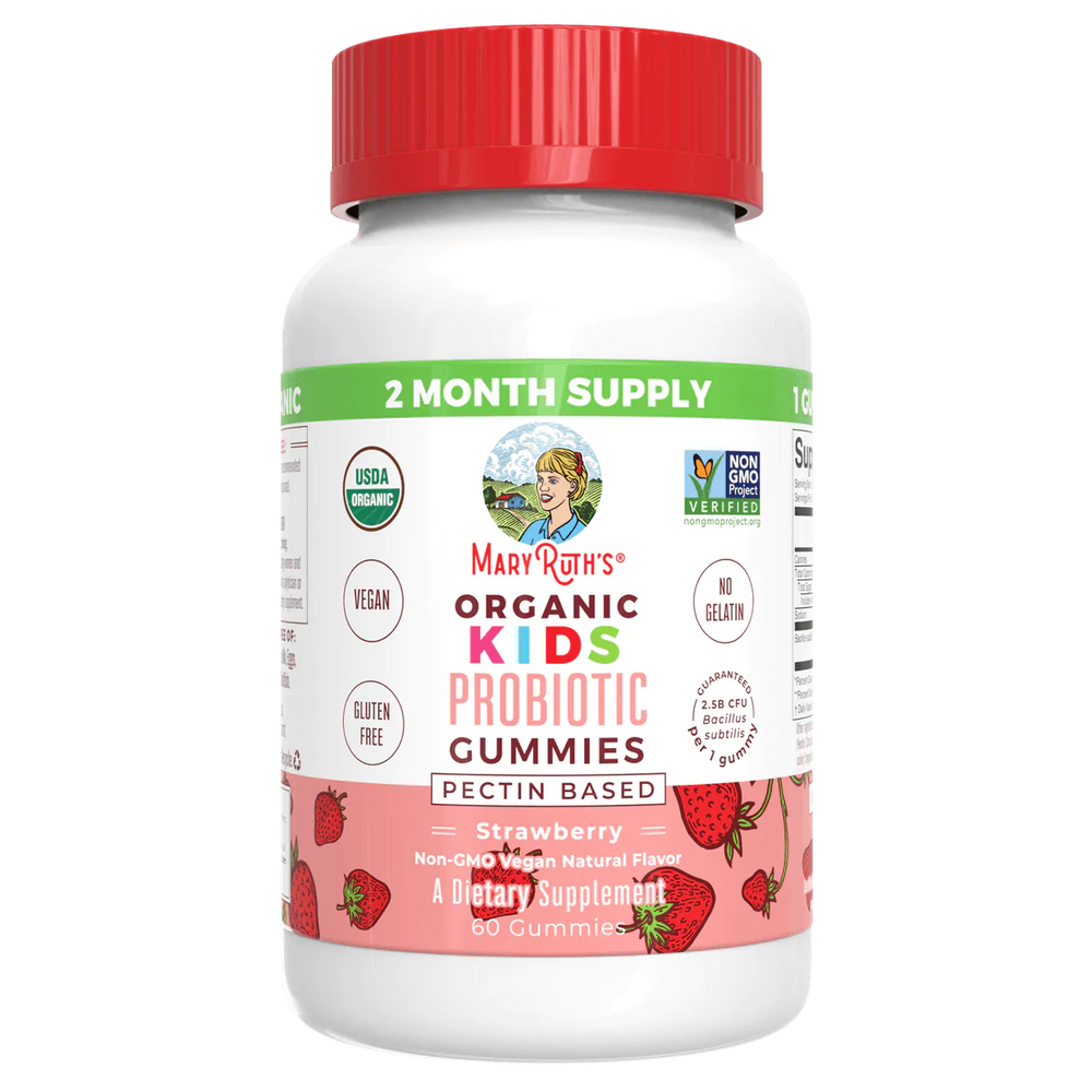 Organic Kids Probiotic Gummies - 2.5 Billion CFUs - Strawberry (60 Gummies)