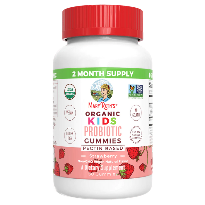 Organic Kids Probiotic Gummies - 2.5 Billion CFUs - Strawberry (60 Gummies)