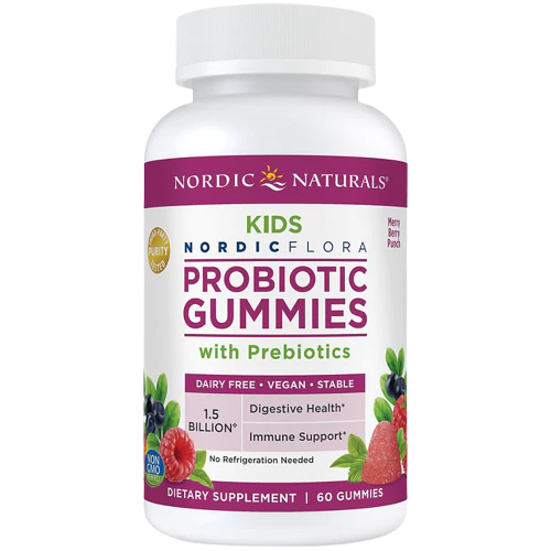 Probiotic Gummies for Kids with Prebiotic Dietary Fiber - Berry (60 Gummies)