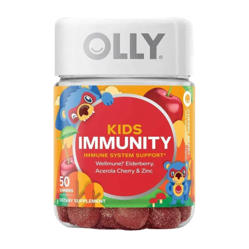 Kids Immunity Gummies - Immune System Support with Wellmune, Elderberry, Acerola Cherry & Zinc -Cherry Berry (50 Gummies)