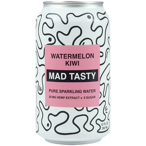 Hemp Extract Pure Sparkling Water - 20 MG per serving - Watermelon Kiwi (12 Drinks)