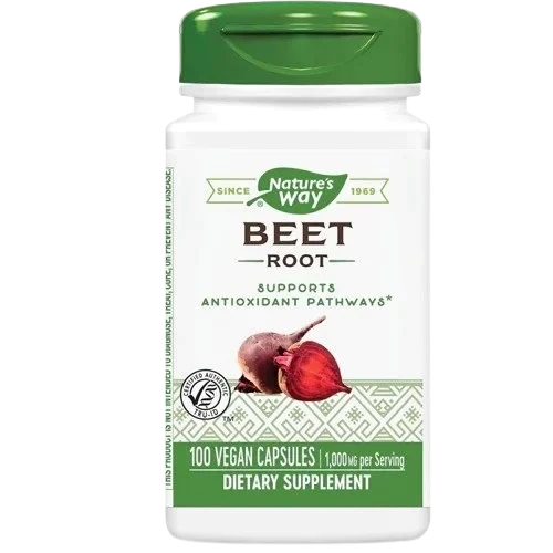 Beet Root - Supports Antioxidant Pathways - Made with Natural Sugars for Energy - 500 MG (100 Capsules)