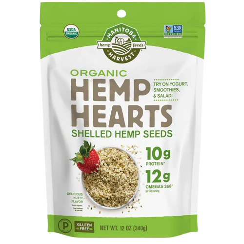 Organic Hemp Hearts - Raw Shelled Hemp Seeds (12 Ounces)