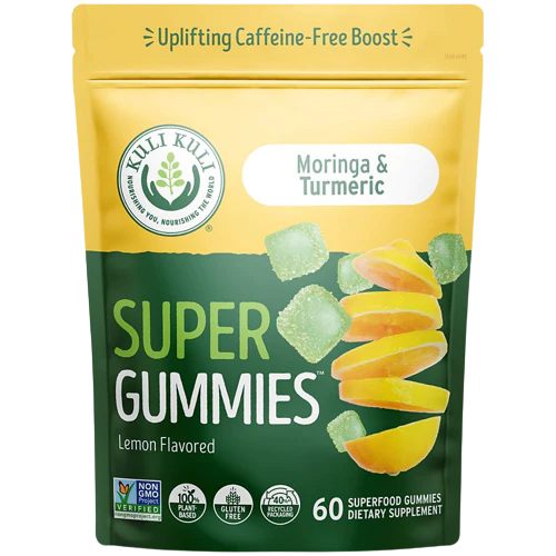 Moringa & Turmeric Superfood Gummies - SuperGummies - Lemon (60 Gummies)