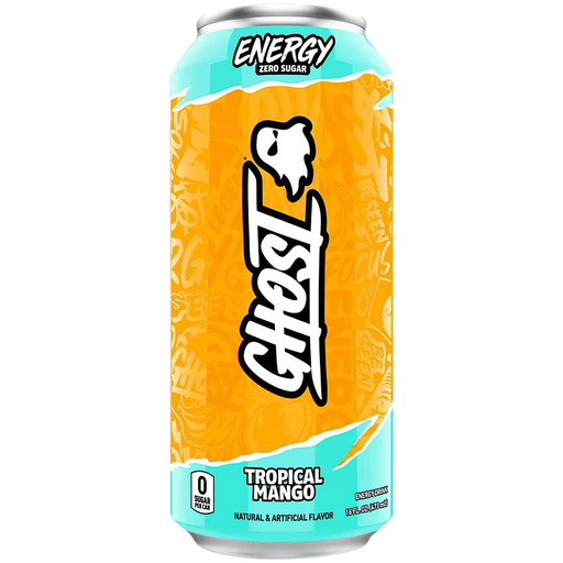 GHOST Energy Drink - Zero Sugar - Tropical Mango (12 Drinks, 16 Fl Oz. Each)