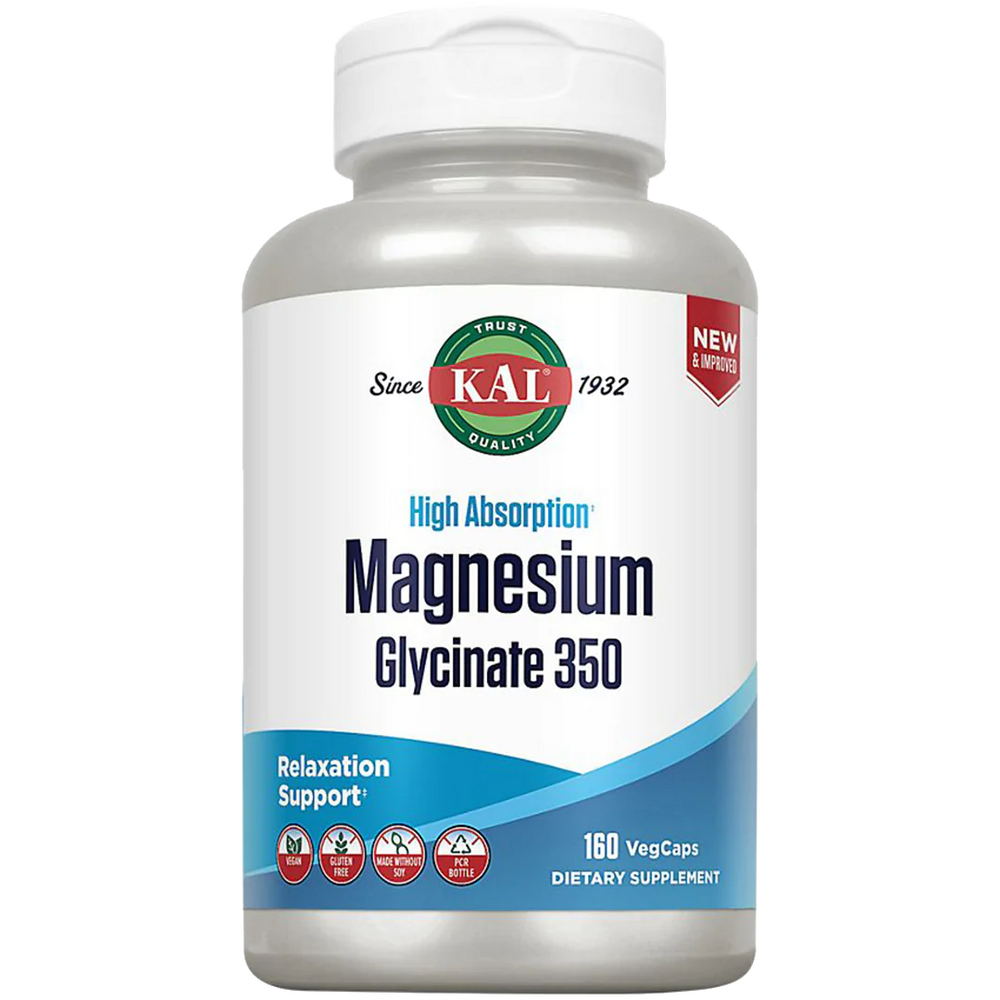 Magnesium Glycinate - High Absorption for Relaxation Support - 350 MG (160 Capsules)