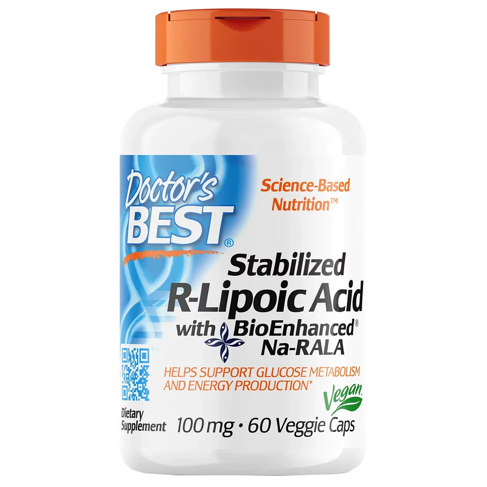 Stabilized R-Lipoic Acid with BioEnhanced Na-RALA - Vegan - 100 MG (60 Vegetarian Capsules)