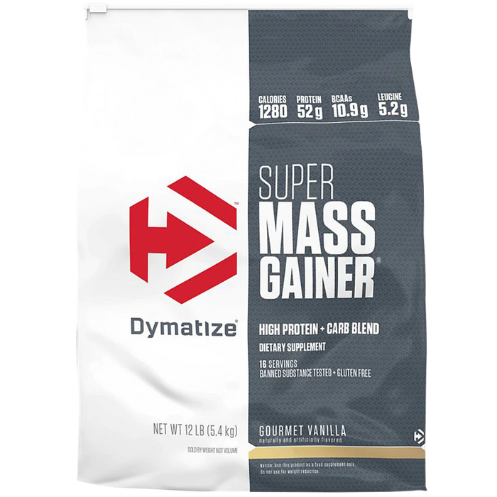 Super Mass Gainer High Protein & Carb Blend - Gourmet Vanilla (12 Lbs. / 16 Servings)