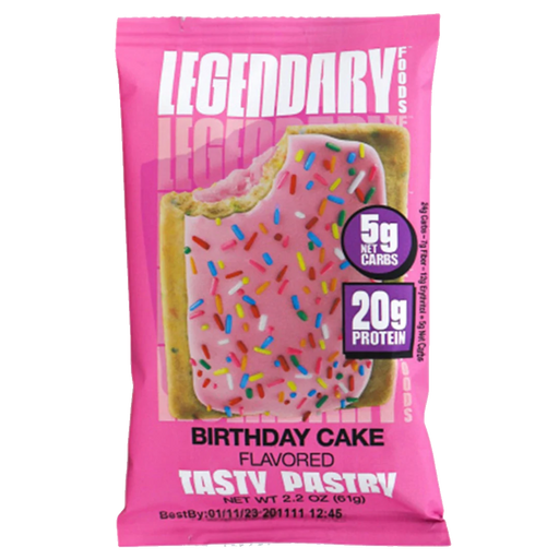 Tasty Pastry Cake Style - Low Carb, Zero Added Sugar, Keto-Friendly - Birthday Cake (10 On-the-Go Pastries)