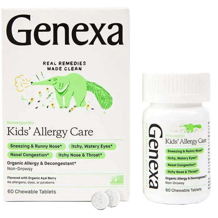 Allergy-D - Organic Allergy & Decongestant Homeopathic Support for Children - Acai Berry (60 Chewable Tablets)