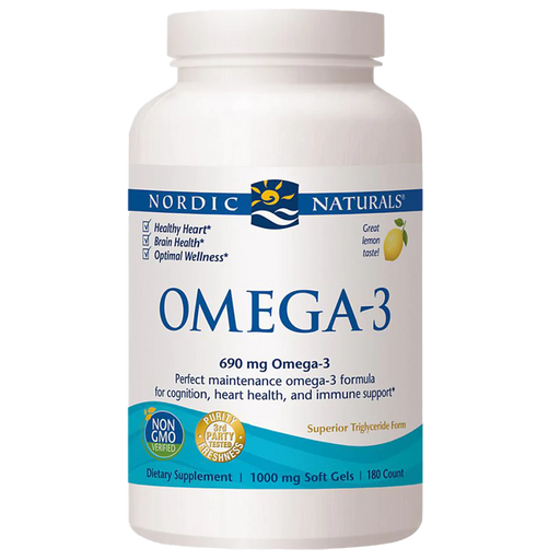 Omega-3 Softgels for Cognition, Heart Health & Immune Support - 690 MG - Lemon (180 Softgels)