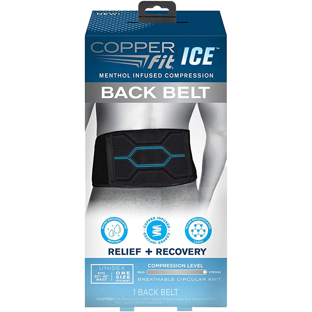 Menthol Infused Compression Back Belt for Relief + Recovery (Unisex)