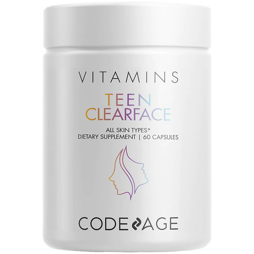 Teen Clearface - All Skin Types Multivitamin Supplement for Teenagers, Boys and Girls Aged 12-18 (60 Capsules)