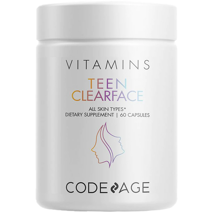 Teen Clearface - All Skin Types Multivitamin Supplement for Teenagers, Boys and Girls Aged 12-18 (60 Capsules)