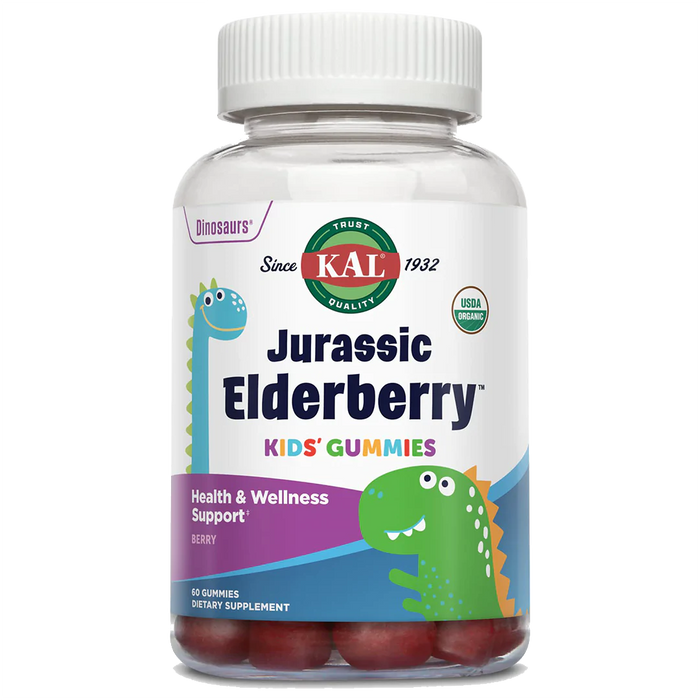 Organic Jurassic Elderberry Kids' Gummies - Immune System Support - Berry (60 Gummies)