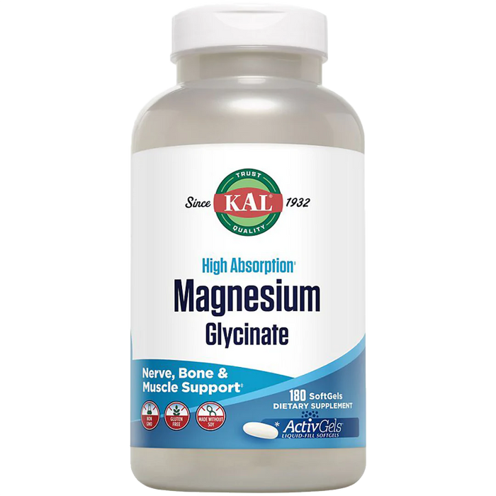 Magnesium Glycinate ActivGels - High Absorption for Nerve, Bone & Muscle Support (90 Softgels)