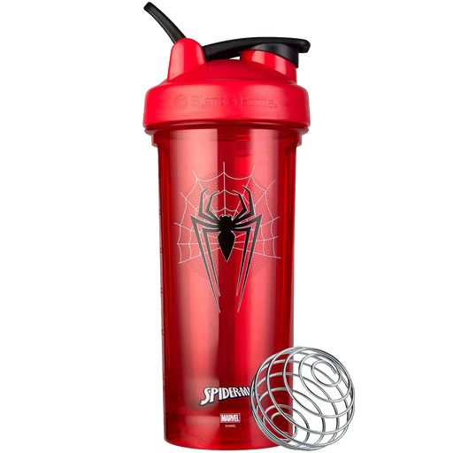 Pro28 Series Shaker Bottle with Wire Whisk BlenderBall Clear - Marvel Spiderman (28 Fl. Oz. Capacity)