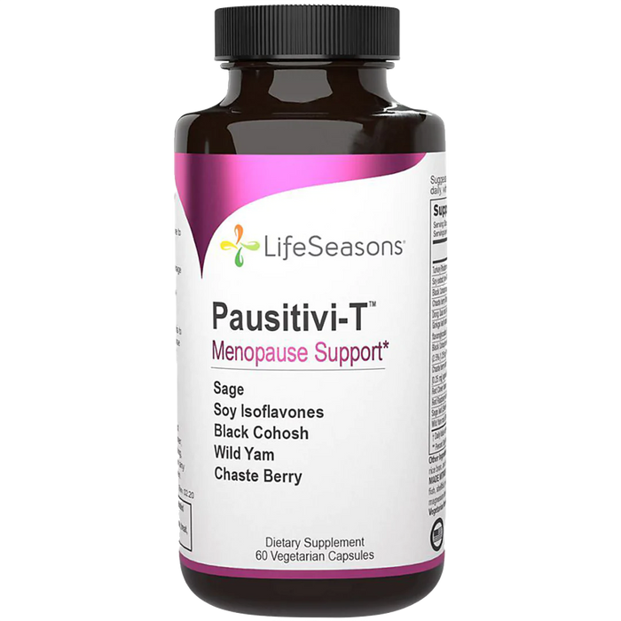 Pausitivi-T Menopause Support with Sage, Soy Isoflavones, Black Cohosh & More (60 Vegetarian Capsules)